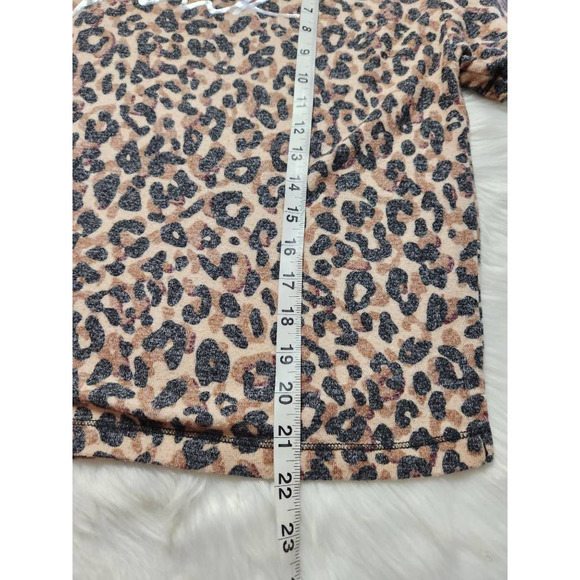 Victorias Secret Womens Sleep Top T-Shirt Brown Leopard Viscose Short Sleeve M - Picture 4 of 6